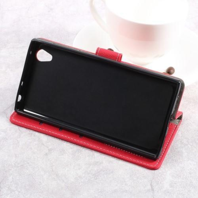 Tárca PU bőr tok Sony Xperia L1 - piros