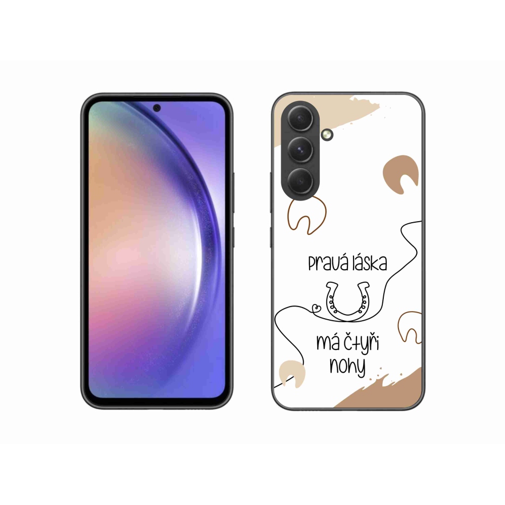 Gél borító mmCase Samsung Galaxy A54 5G - ló motívum fehér háttérrel