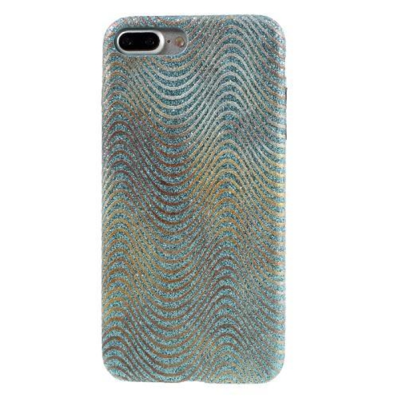 Hullámos műanyag tok iPhone 7 Plus és iPhone 8 Plus készülékhez - világoskék színben