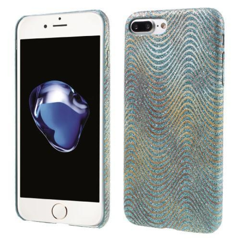 Hullámos műanyag tok iPhone 7 Plus és iPhone 8 Plus készülékhez - világoskék színben