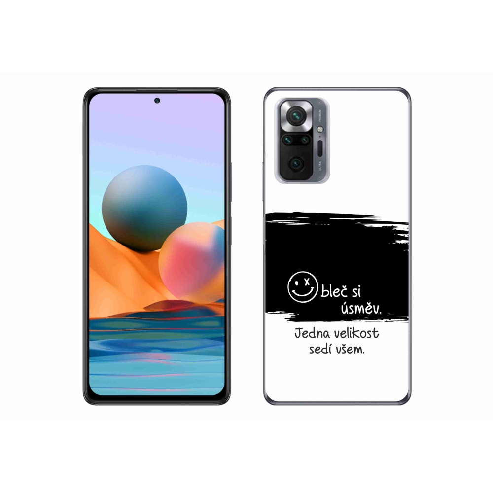 Gél borító mmCase a Xiaomi Redmi Note 10 Pro készülékhez - vicces szöveg 8 fekete és fehér háttérrel