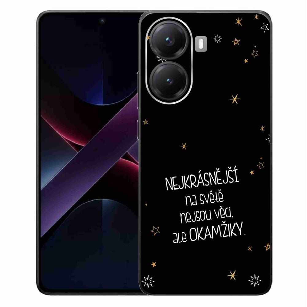 Gél borítás mmCase a Xiaomi Poco X7 Pro 5G számára - idézem 4 fekete háttér