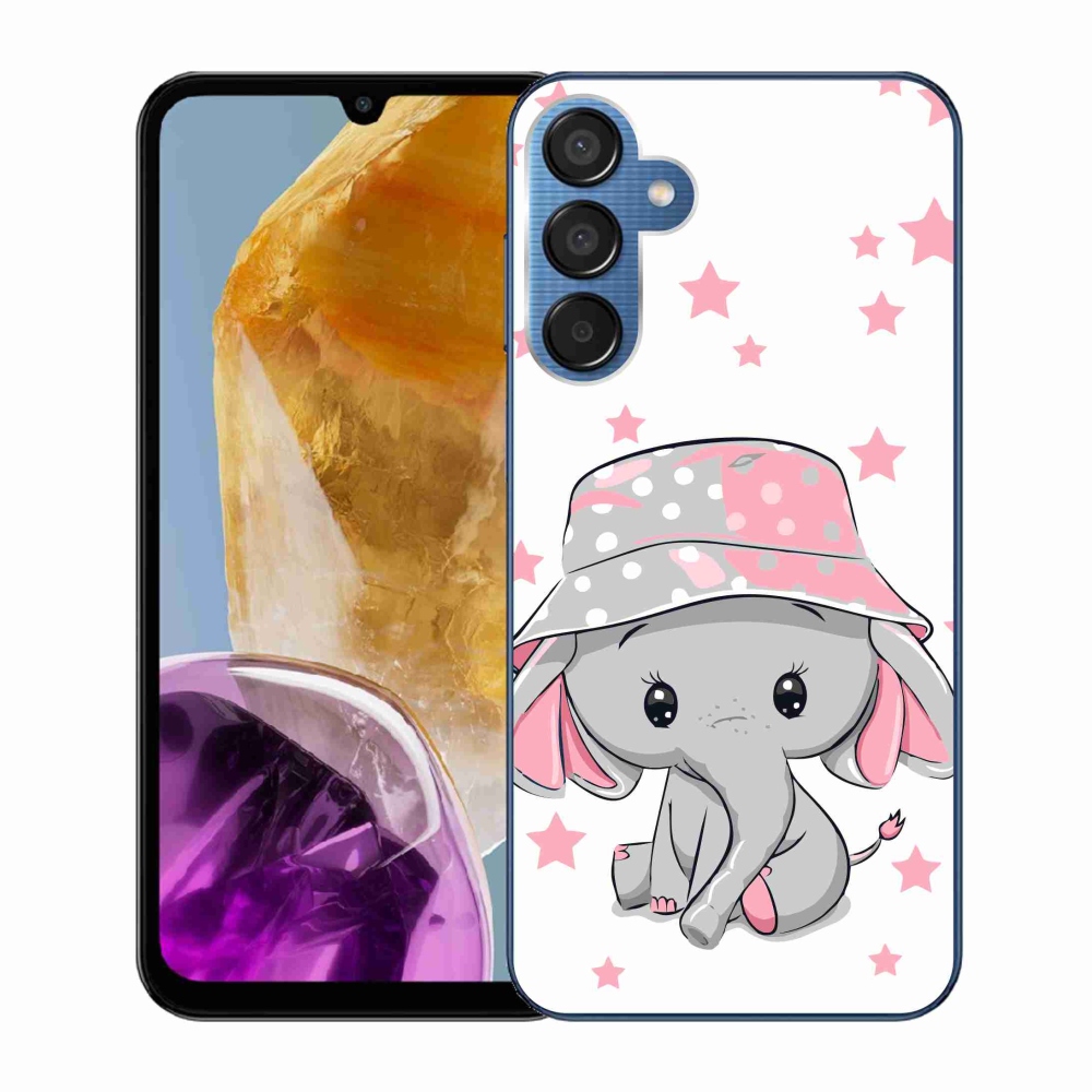 Gél védőhuzat mmCase Samsung Galaxy M15 5G - rózsaszín elefánthoz