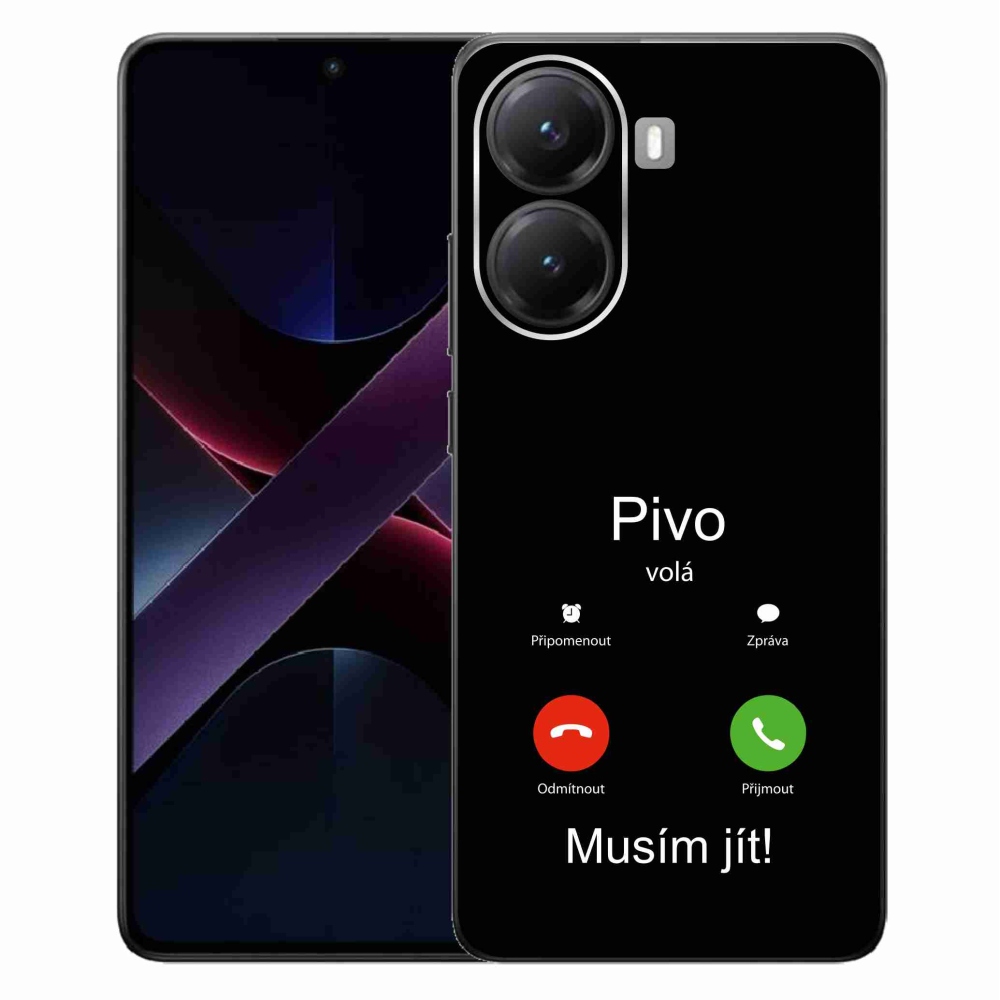 Gél borítás mmCase a Xiaomi Poco X7 Pro 5G-n - sör hívja a fekete hátteret