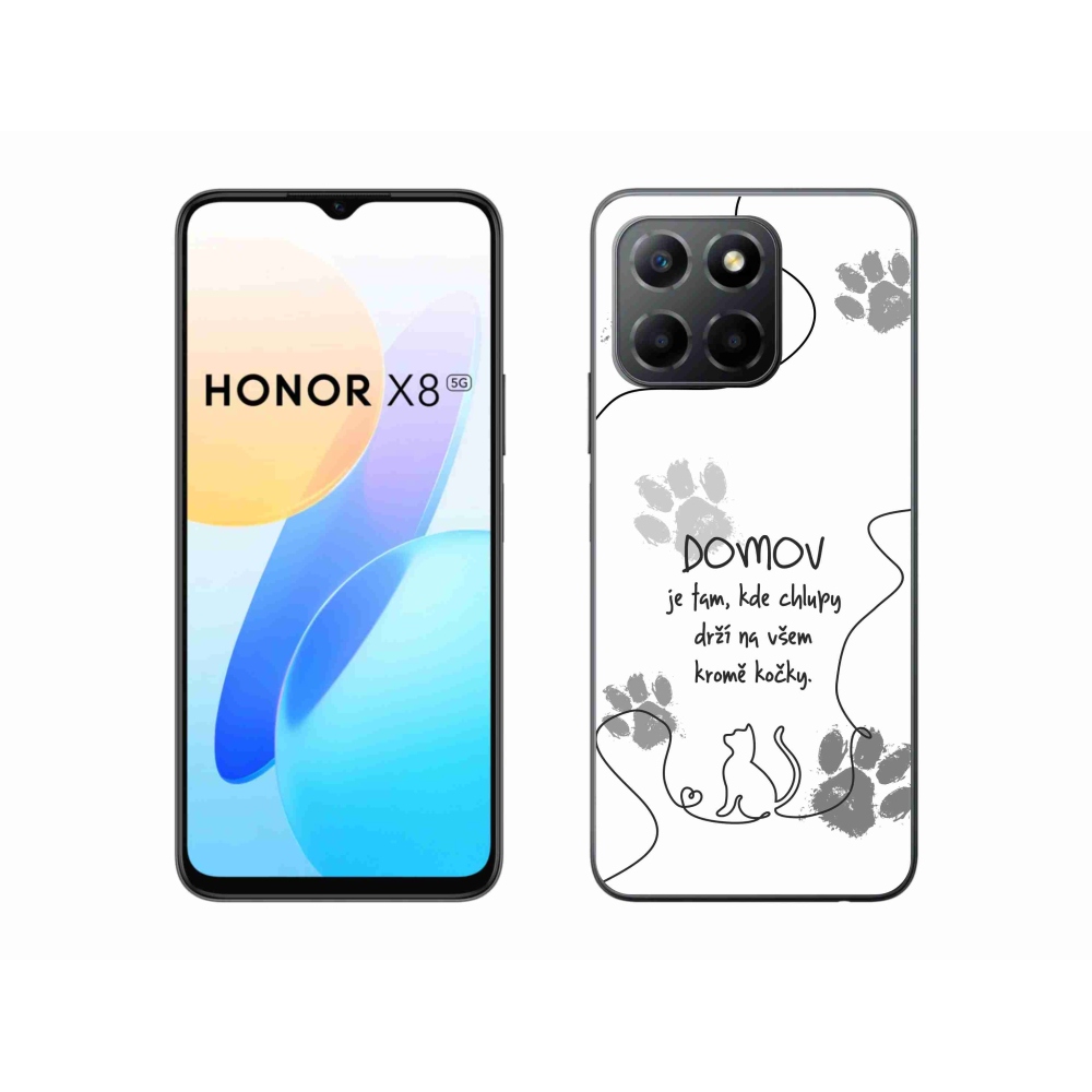 Gél borító mmCase a Honor X8 5G/Honor 70 Lite 5G készülékhez - macska motívum fehér háttérrel