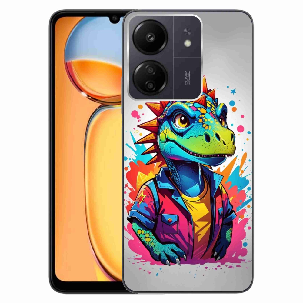 Gél borítás mmCase a Xiaomi Poco C65/Redmi 13C - színes dinoszauruszhoz