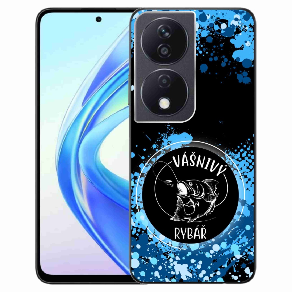 Zselés borítás mmCase a Honor X7b/Honor 90 Smart készülékhez - szenvedélyes halász fekete háttérrel