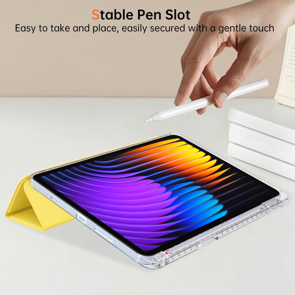 Origami intelligens pozicionáló tok Xiaomi Pad 7/7 Pro táblagéphez - sárga