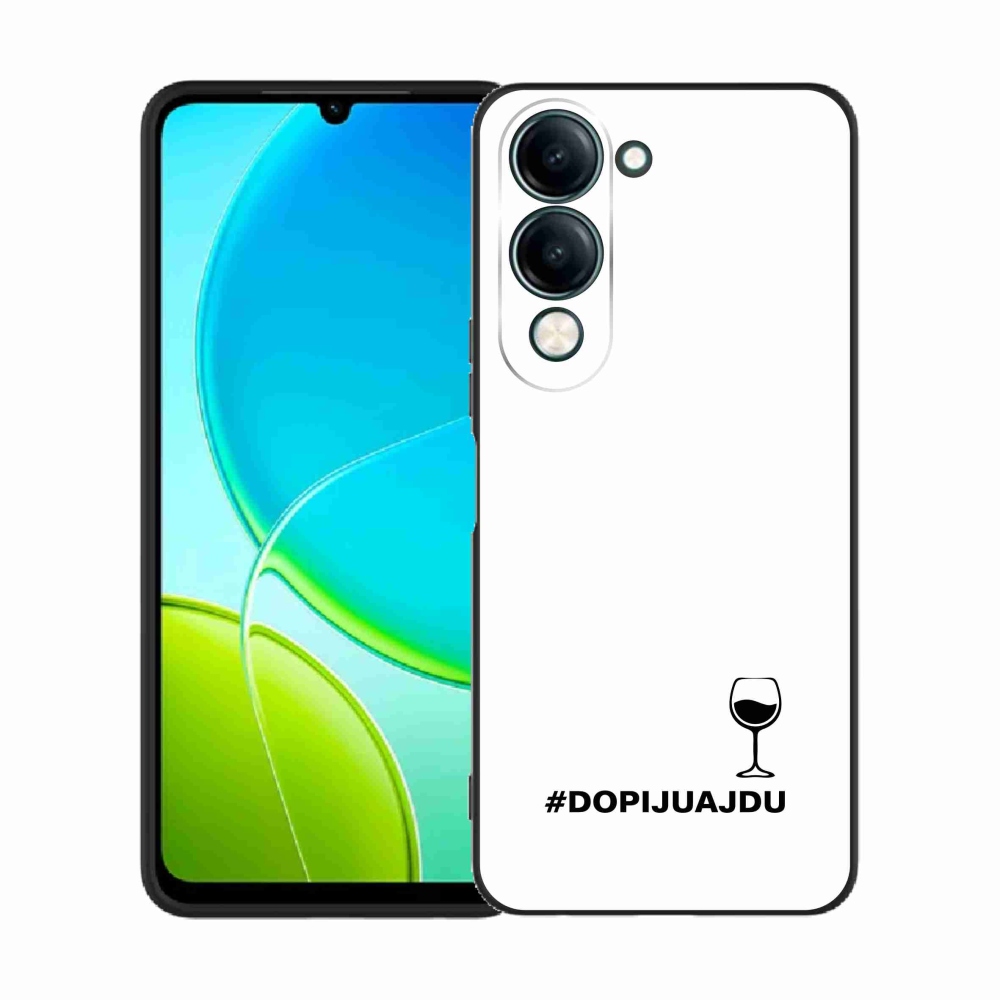 Gél borítás mmCase a Vivo Y29s 5G készülékhez - bor motívum fehér háttérrel