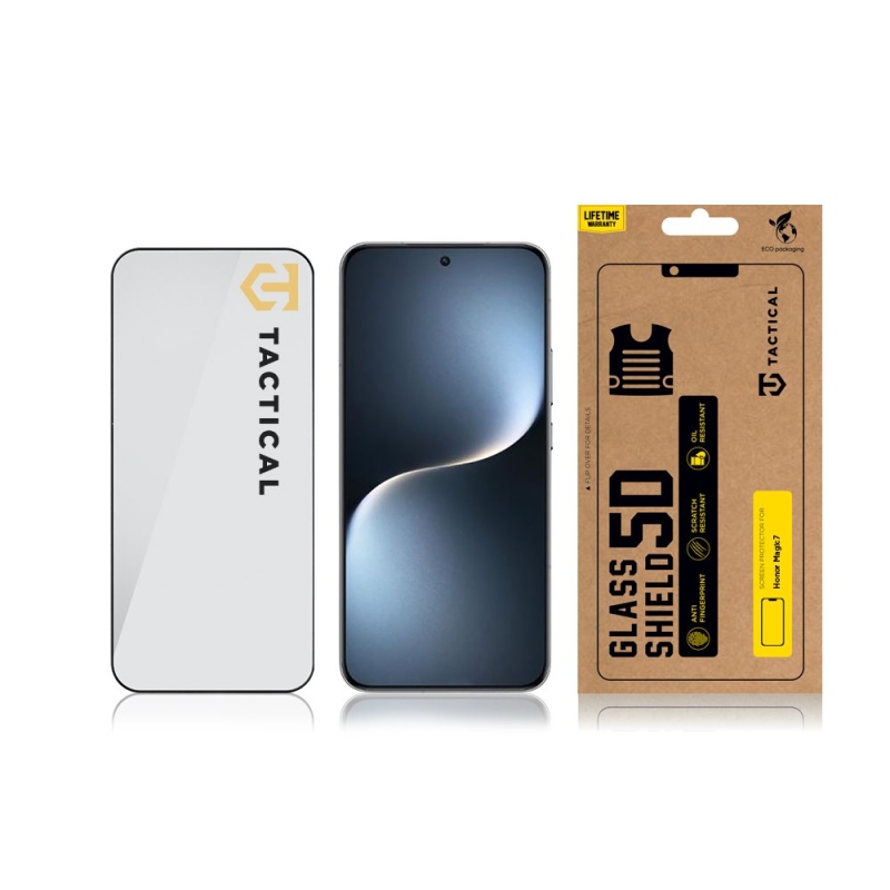 Taktikai üvegpajzs 5D üveg a Honor Magic7 fekete készülékhez