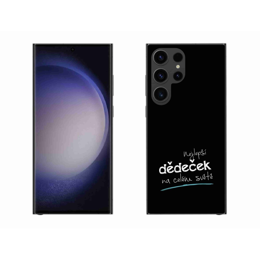 Gél borító mmCase Samsung Galaxy S23 Ultra 5G Ultra - legjobb nagypapa 3 fekete háttérrel