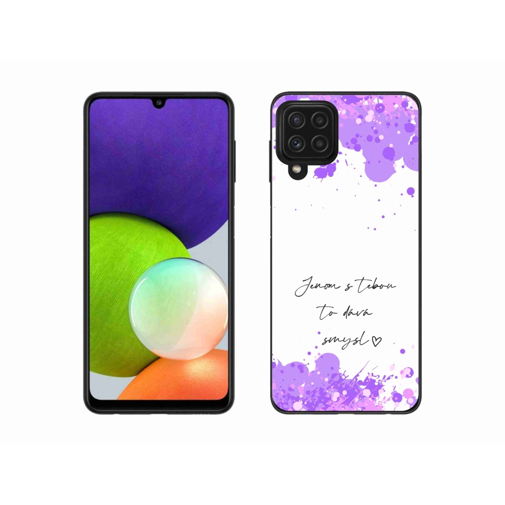 Gél borító mmCase Samsung Galaxy A22 4G - szerelem szöveg fehér háttérrel