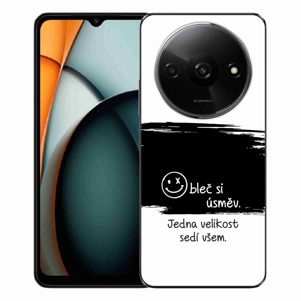 Gél borító mmCase a Xiaomi Redmi A3-hoz - vicces szöveg 8 fekete és fehér háttérrel