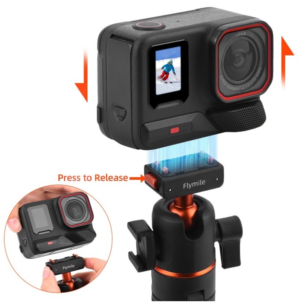 FLYMILE mágneses szelfibot állvánnyal Insta360 Ace Pro, X5 és X3 készülékekhez