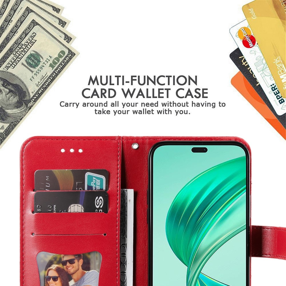 Mandala könyvtáska Honor X8b-hez - piros