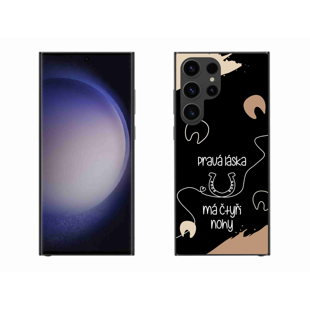 Gél borítás mmCase Samsung Galaxy S23 Ultra 5G - ló motívum fekete háttérrel