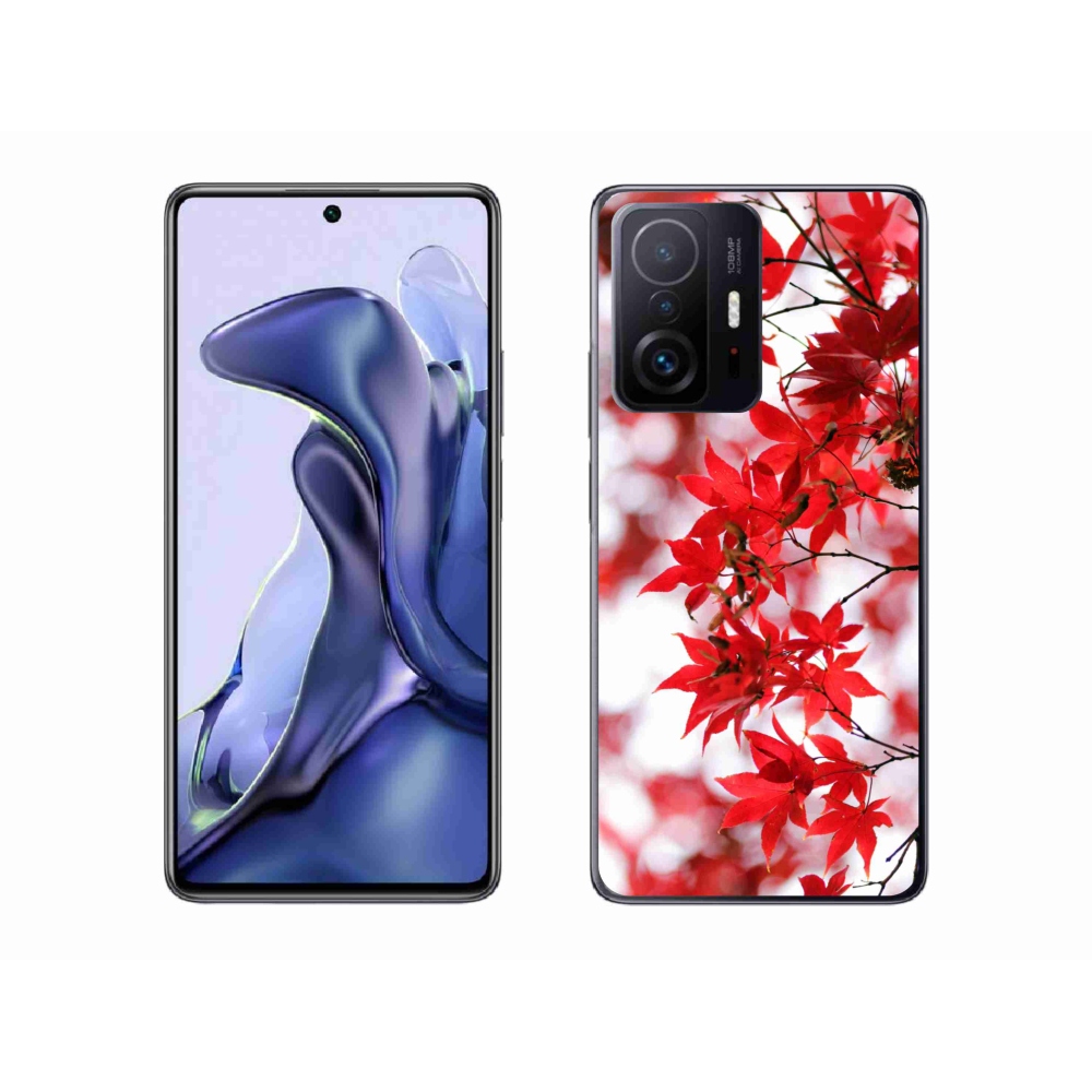 Gél borítás mmCase a Xiaomi 11T-hez - piros levelek