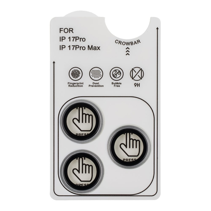 Csomag:ME objektívvédő Apple iPhone 17 Pro/17 Pro Max ezüst színű iPhone 17 Pro/17 Pro Max készülékhez