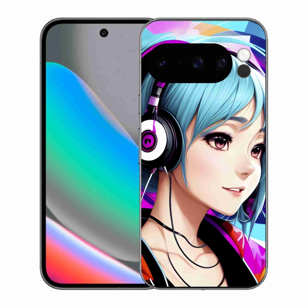 Zselés borítás mmCase a Google Pixel 10 Pro-hoz - lány fejhallgatóval