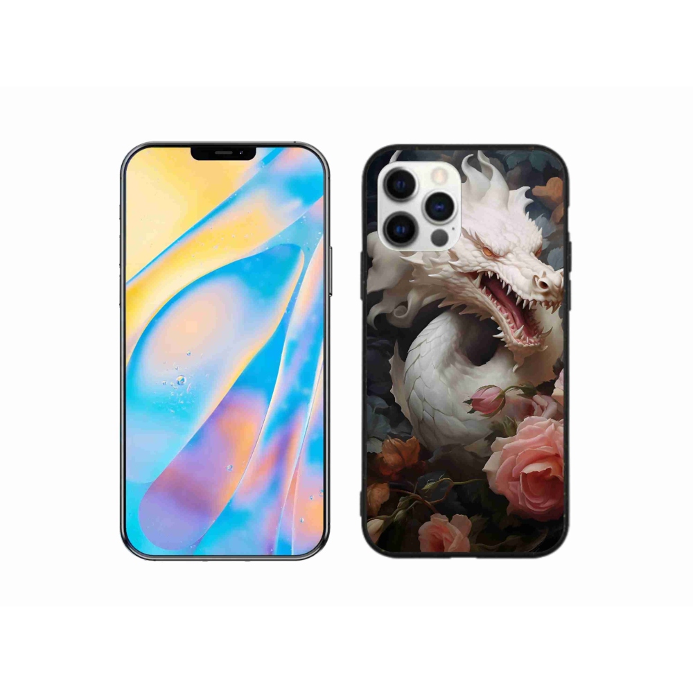 Zselés borítás mmCase iPhone 12 készülékhez - fehér sárkány