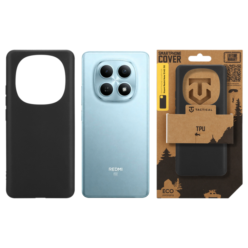 Taktikai TPU borítás a Xiaomi Redmi Note 15 4G/5G számára Fekete