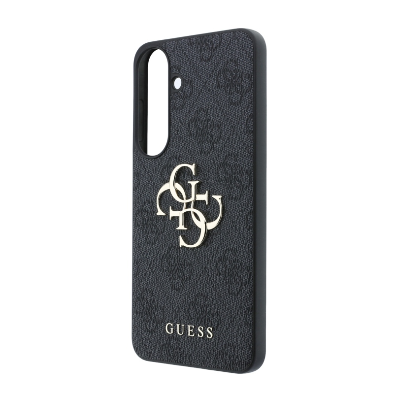 Guess PU 4G Metal Logo hátsó tok a Samsung Galaxy S26 FE-hez, fekete