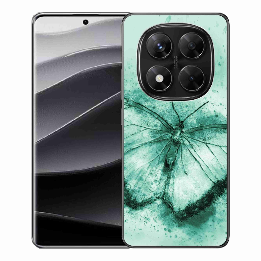 Gél borítás mmCase a Xiaomi Redmi Note 14 Pro 5G/Poco X7 5G számára - zöld pillangó