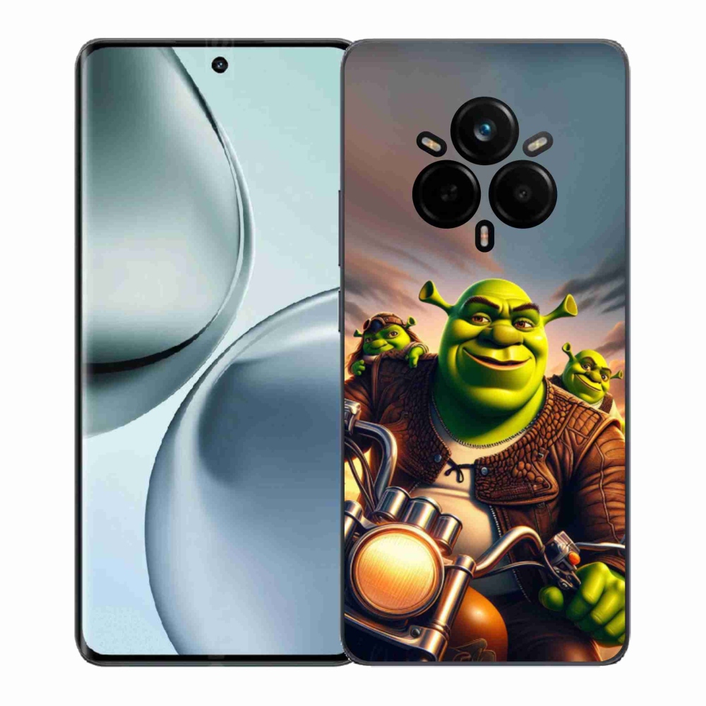 Zselés borítás mmCase a Realme 14 Pro+ 5G számára - Shrek egy motorkerékpáron