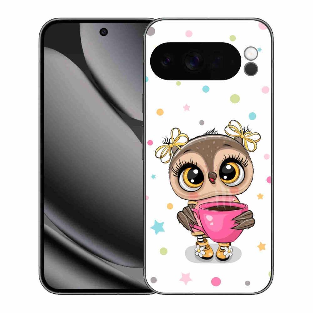 Zselés borítás mmCase a Google Pixel 10 Pro XL számára - rajzfilm bagoly