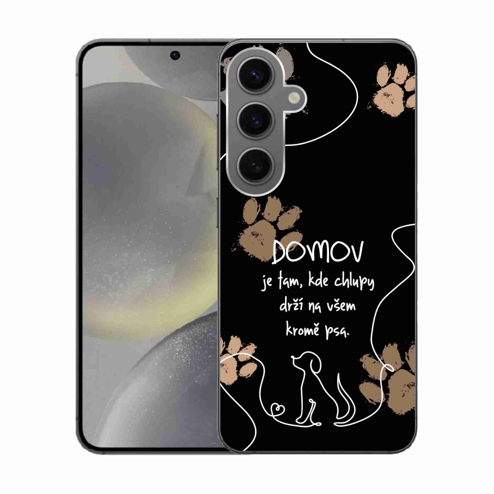 Gél borítás mmCase Samsung Galaxy S24 készülékhez - kutya motívum fekete háttérrel