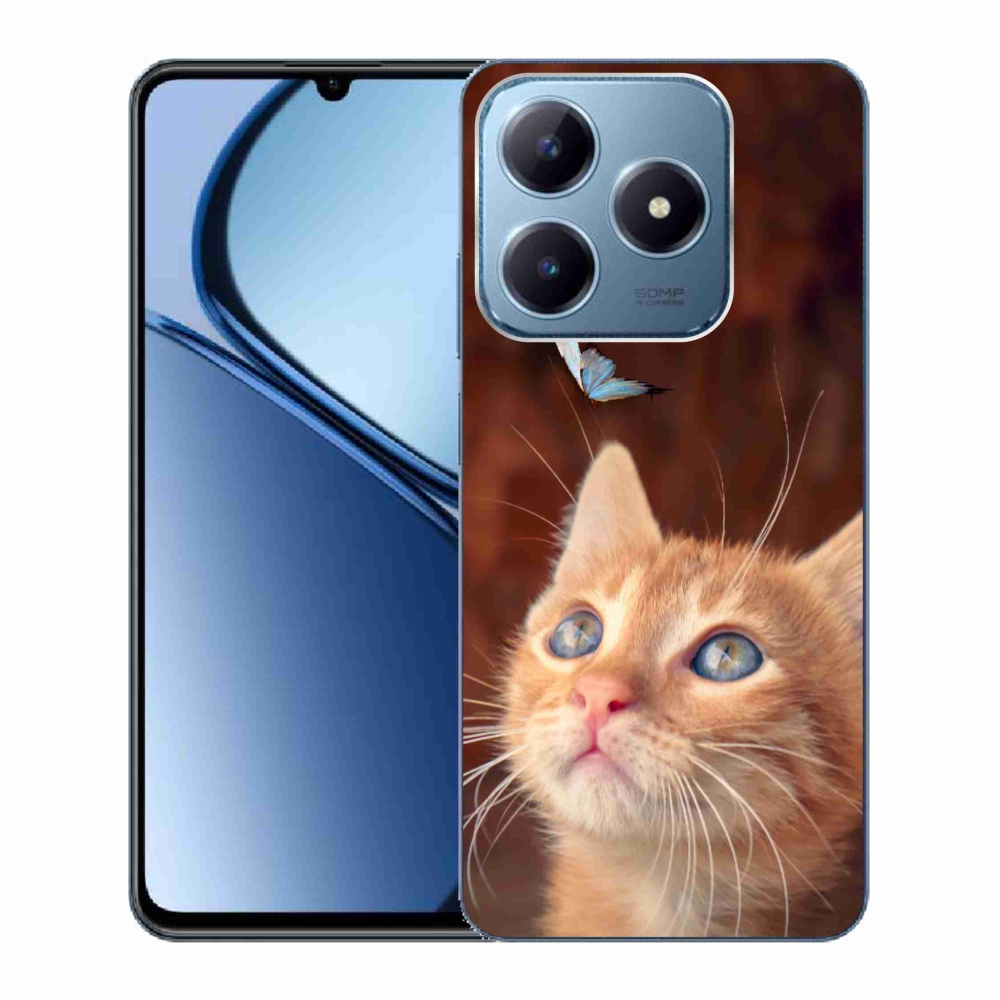 Gél borító mmCase a Realme C63 készülékhez - pillangó és cica
