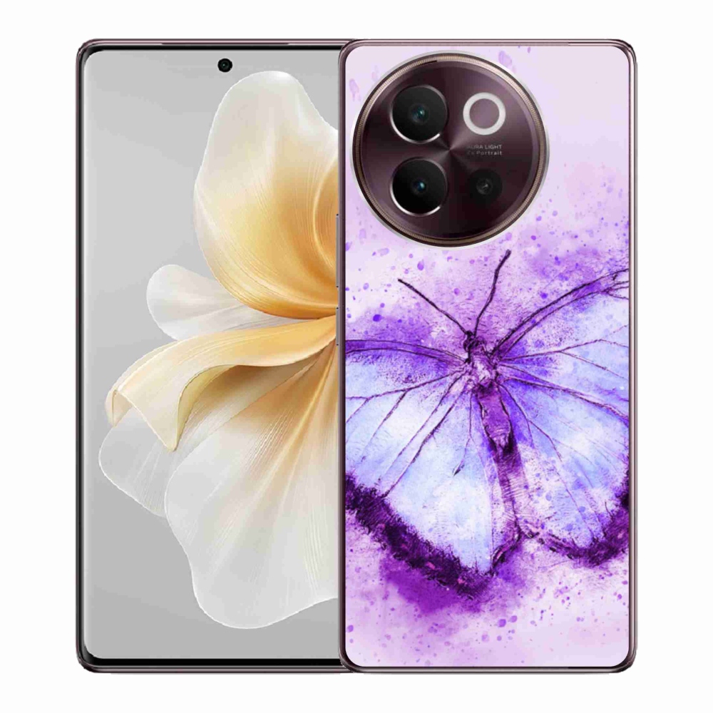 Gél borítás mmCase a Vivo V40 Lite 5G-n - lila pillangó