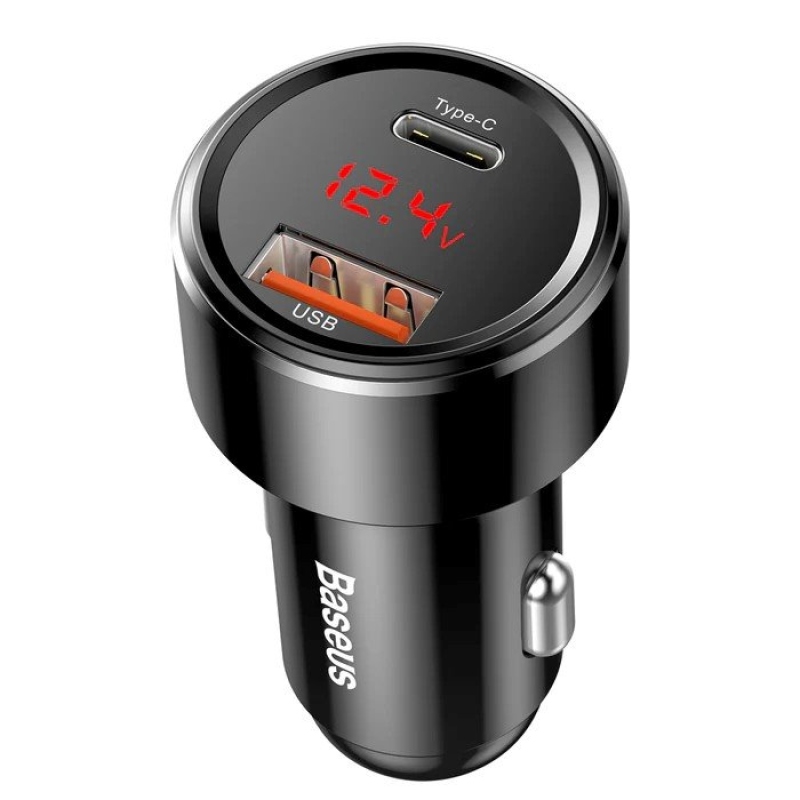 Baseus Magic sorozatú autós töltő USB-C/USB-A 45W Fekete