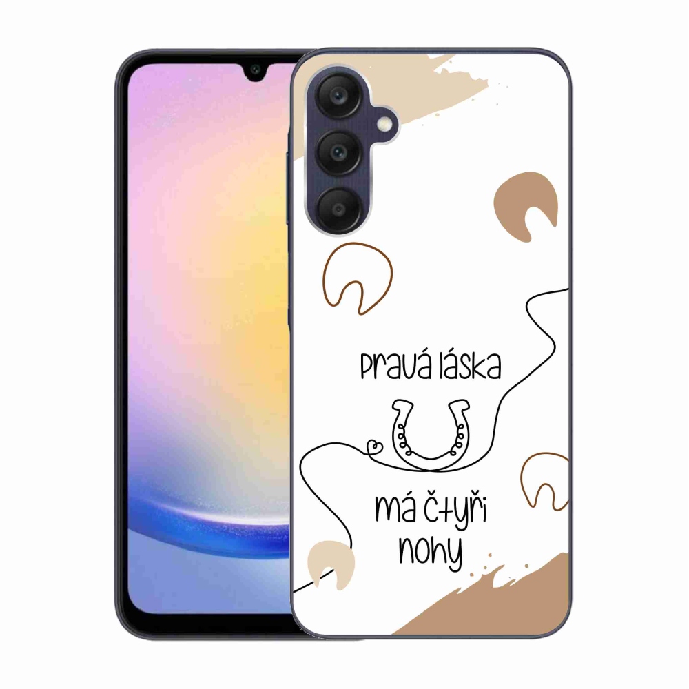 Gél borítás mmCase Samsung Galaxy A25 5G - ló motívum fehér háttérrel