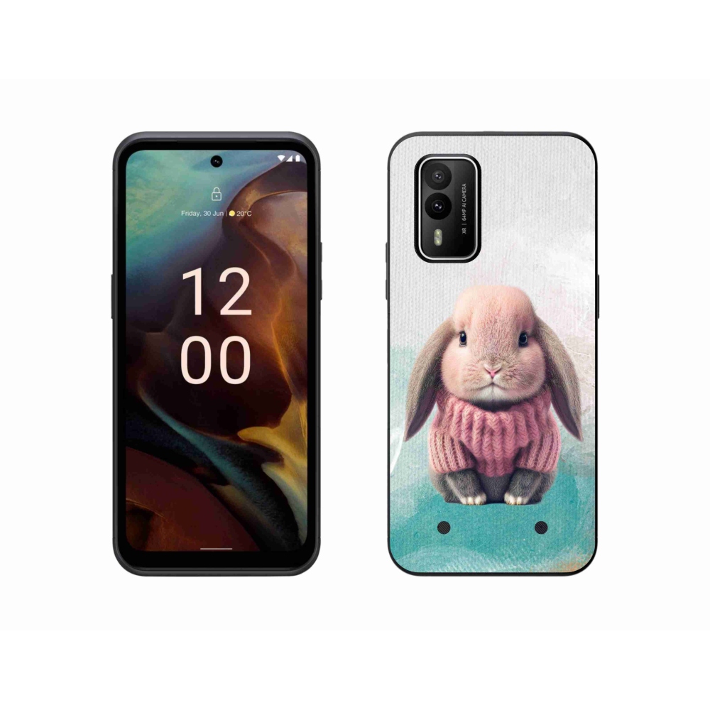 Zselés borítás mmCase a Nokia XR21 készülékhez - nyúl pulóverben
