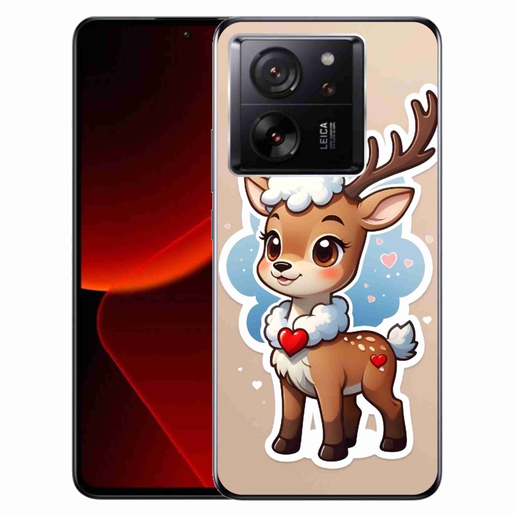 Zselés borítás mmCase a Xiaomi 13T/13T Pro készülékhez - rajzfilm rénszarvas