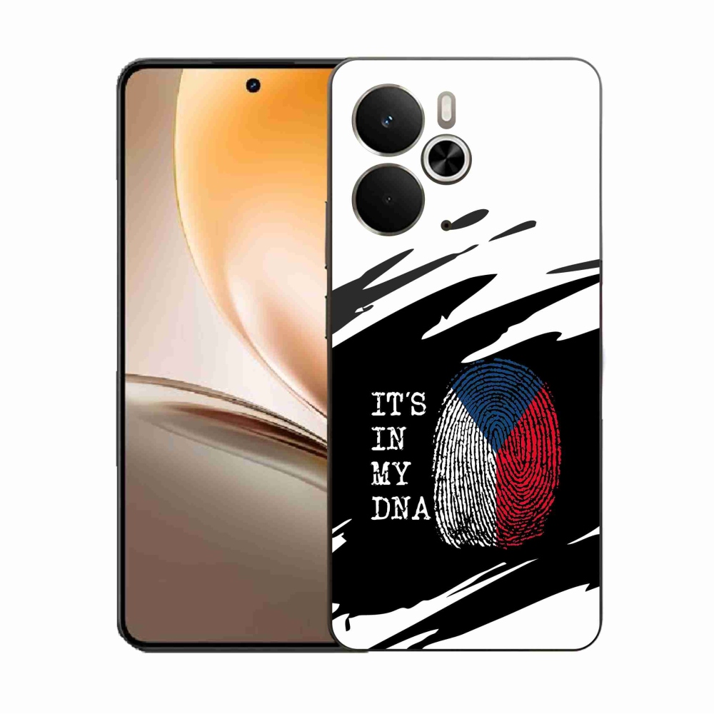 Gél borítás mmCase a Realme 14 5G/14T 5G-n - zászlós ujjlenyomat fekete és fehér háttérrel