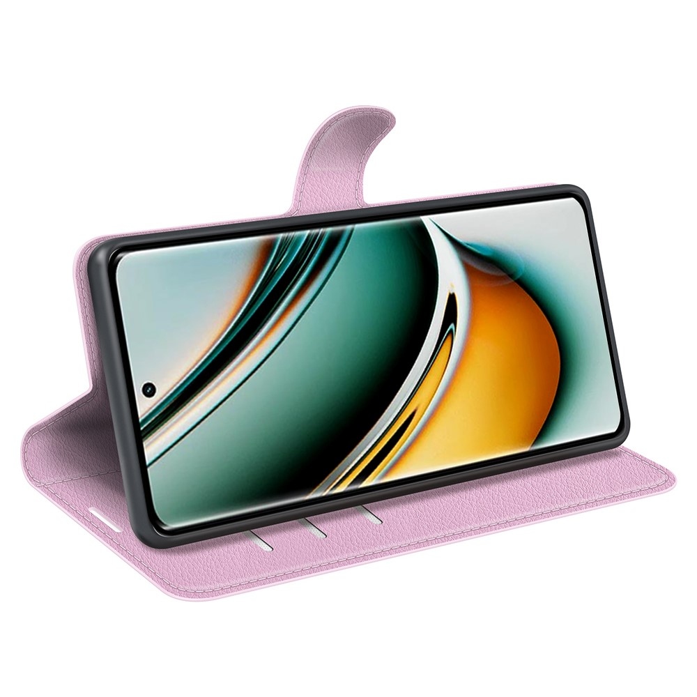 Litchi könyvtáska a Realme 11 Pro 5G/11 Pro+ 5G modellhez - rózsaszín