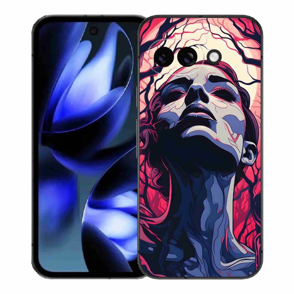 Gél borítás mmCase a Google Pixel 9a készülékhez - absztrakt arc