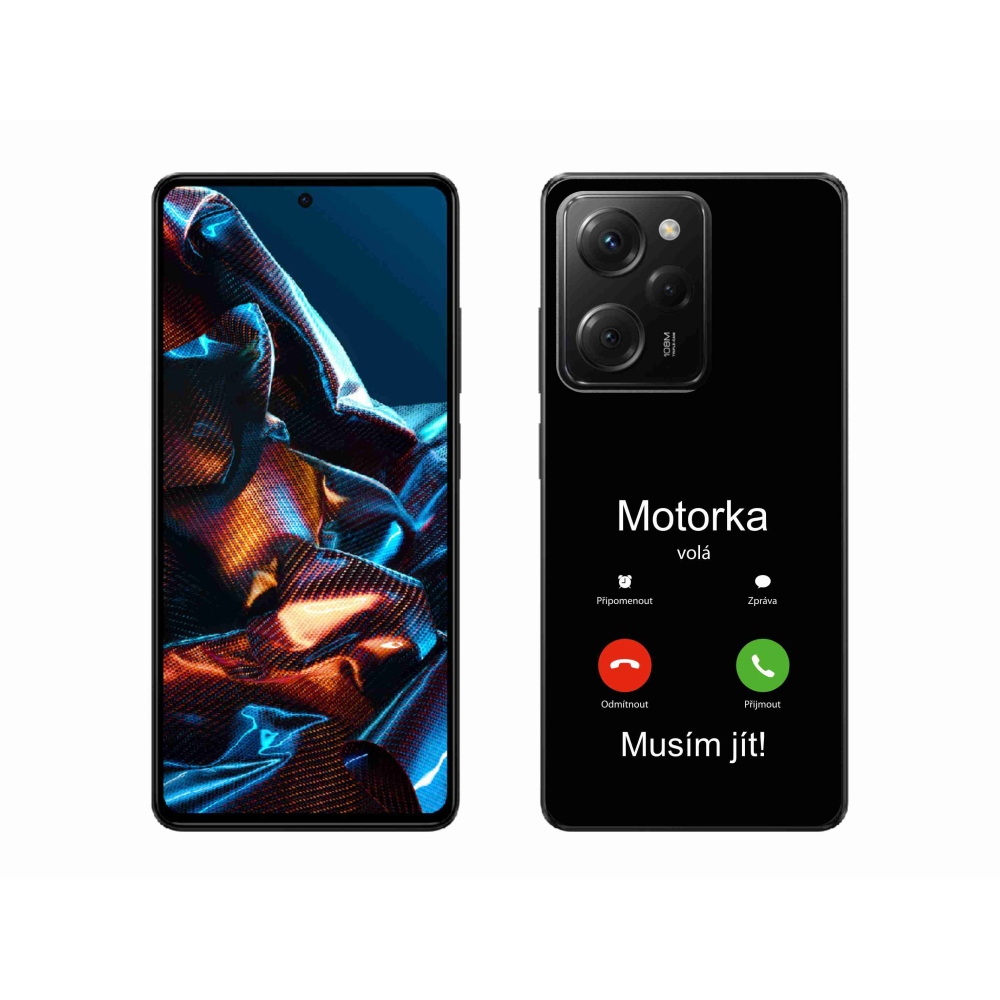 Gél borítás mmCase a Xiaomi Poco X5 Pro 5G-hez - motoros hívások fekete háttérrel