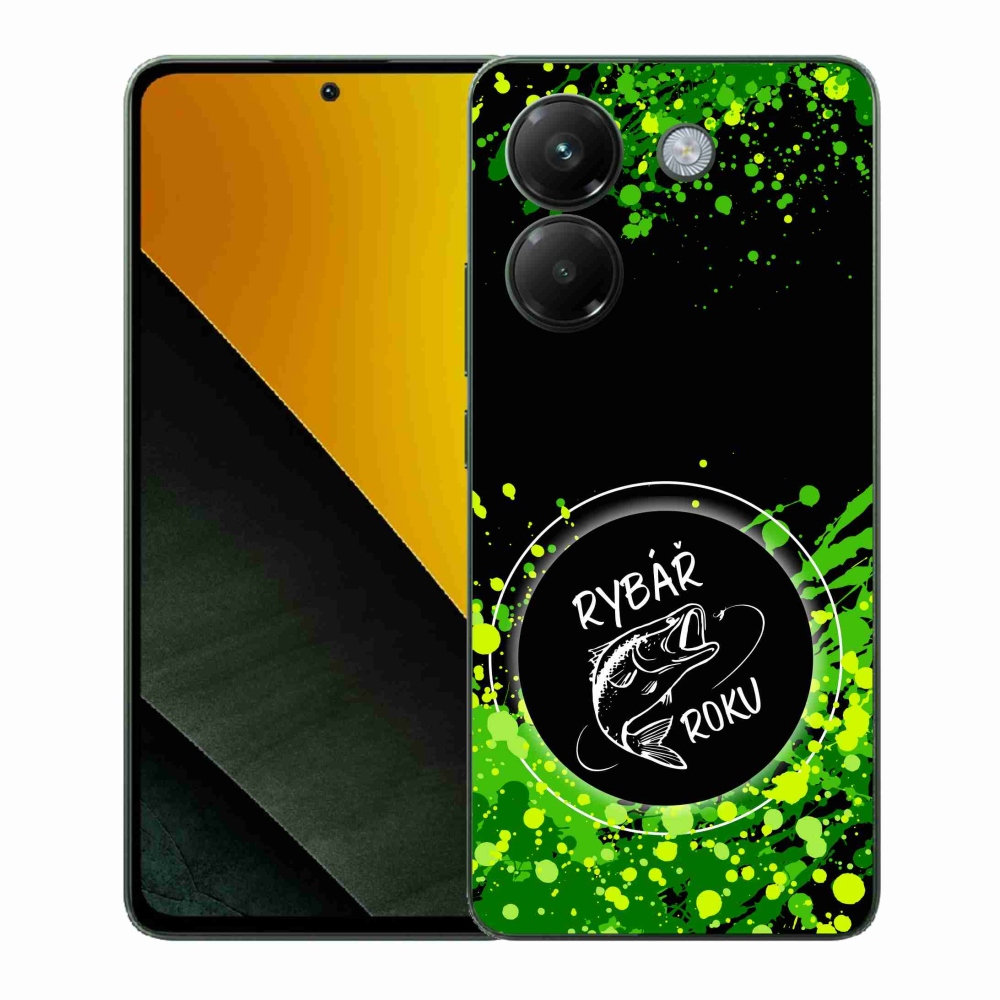 Gél borító mmCase a Xiaomi Poco M7 Pro 5G számára - az év horgásza fekete háttérrel