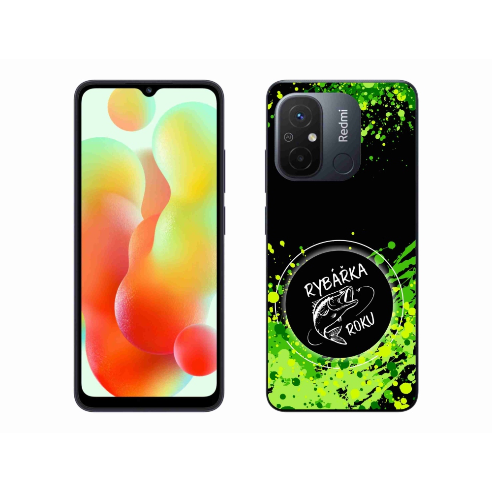 Gél borító mmCase a Xiaomi Redmi 12C-hez - az év halászának fekete háttere