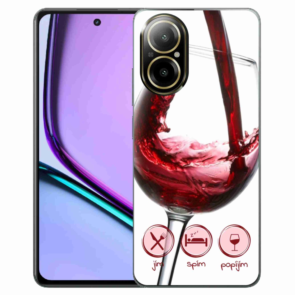 Gél tok mmCase a Realme C67 készülékhez - borospohár piros