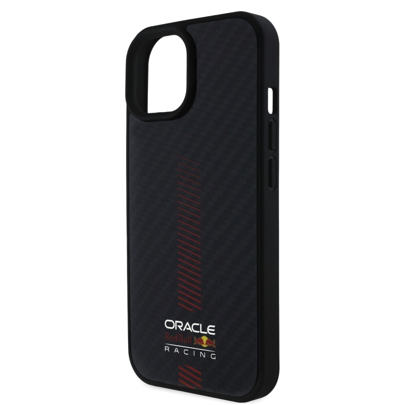 Red Bull Carbon Powerbar MagSafe MagSafe hátlap iPhone 15-hez Fekete