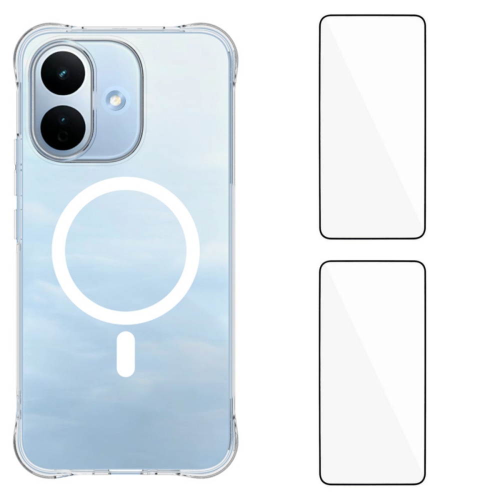 WL1 átlátszó, sarokvédővel ellátott géltok + 2 db teljes felületű üvegfólia a Xiaomi Redmi Note 17 Pro 5G-hez