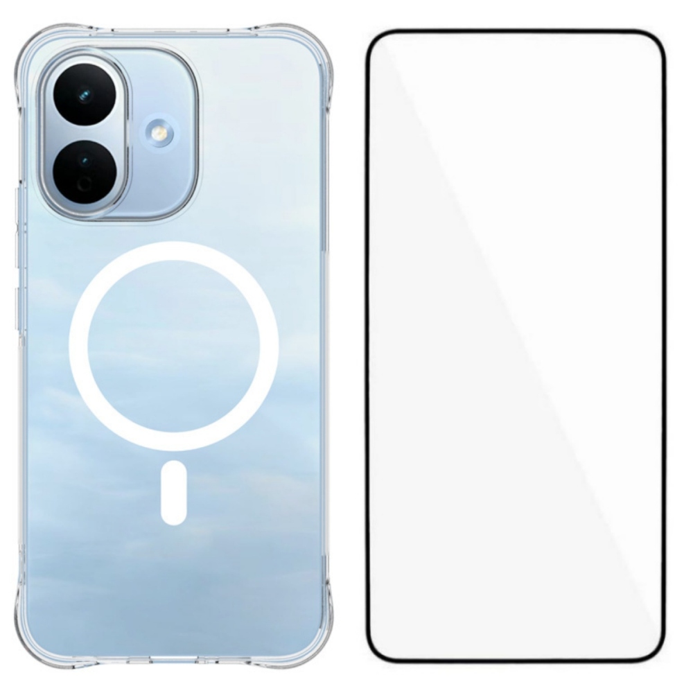 WL2 átlátszó, sarokvédővel ellátott géltok + teljes felületű üveg a Xiaomi Redmi Note 17 Pro 5G-hez