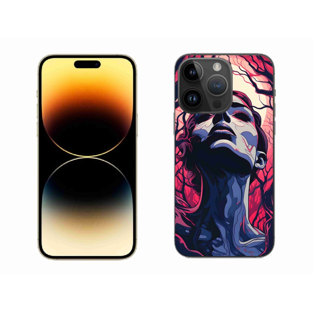 Zselés borítás mmCase iPhone 14 Pro Max készülékhez - absztrakt arc