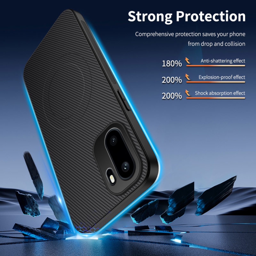 WLF zselés tok fix hátlappal és MagSafe készülékkel OnePlus 15R 5G számára - fekete