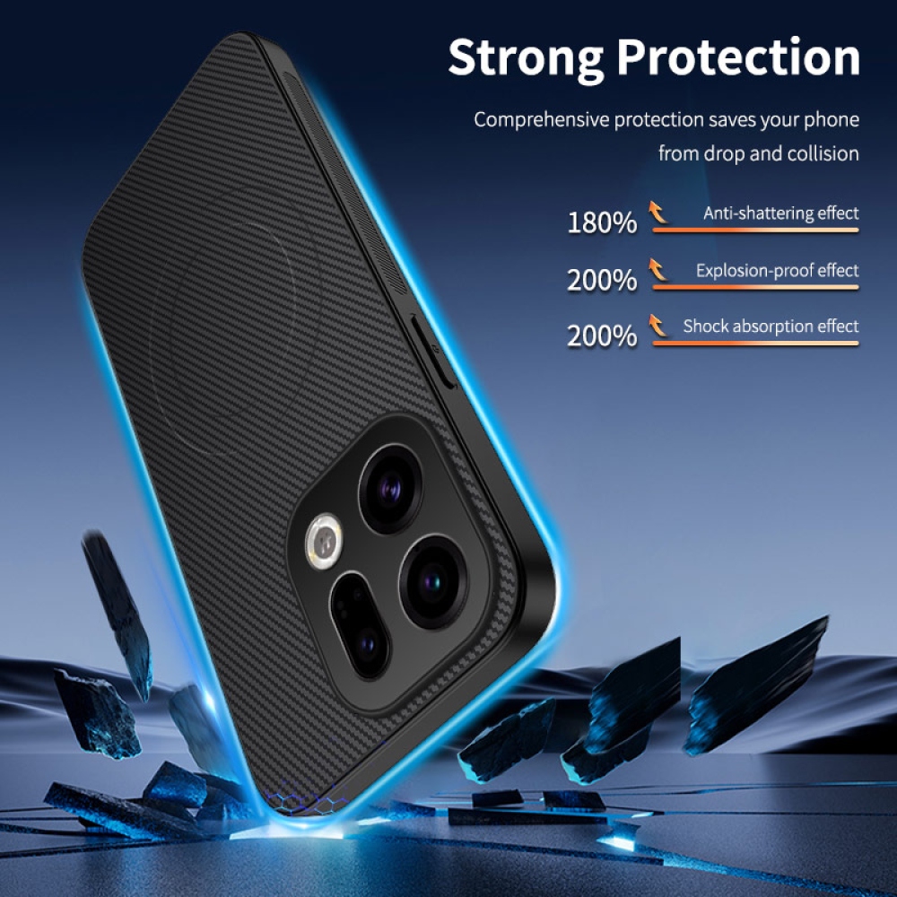 WLF zselés tok fix hátlappal és MagSafe készülékkel Oppo Find X9 5G számára - fekete