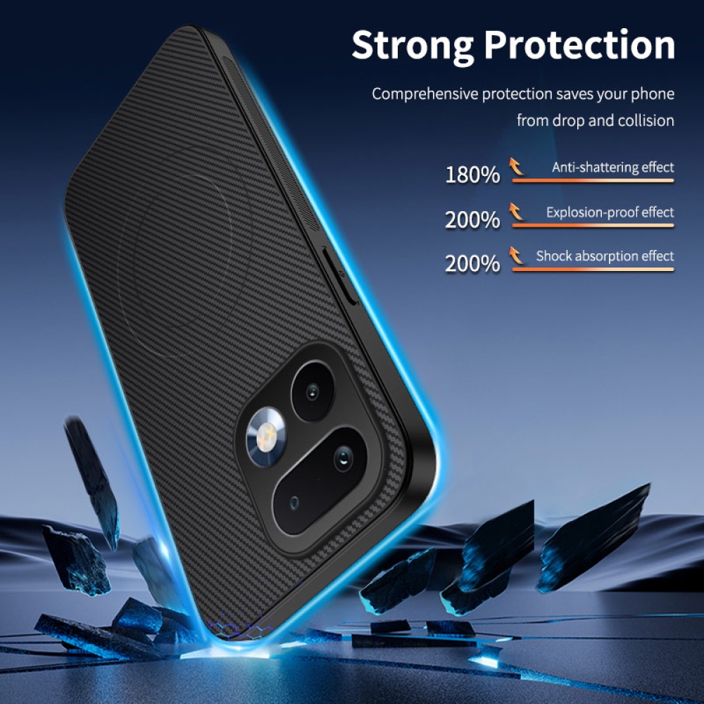 WLF zselés tok fix hátlappal és MagSafe készülékkel a Realme 16 Pro+ 5G készülékhez - fekete